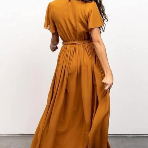 Baltic Born Kristina Maxi Dress Mustard Gold Yellow M - Picture 2 of 7